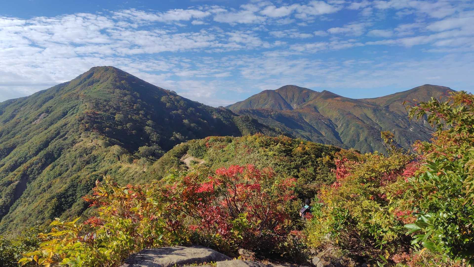 遠くに大朝日岳