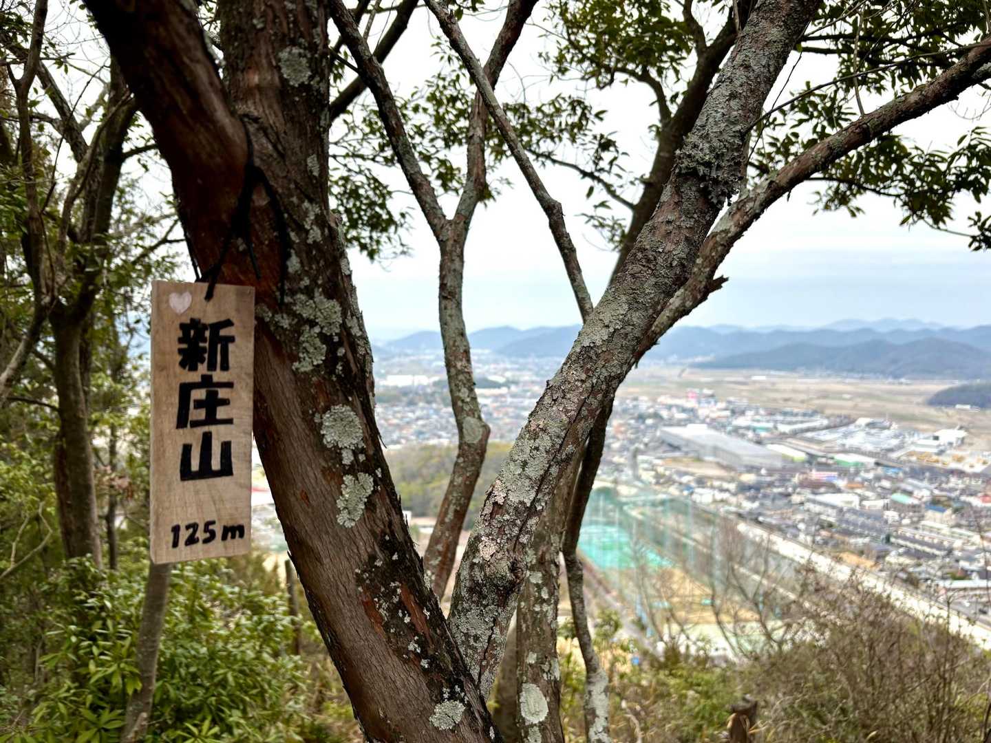 新庄山の看板と展望ポイント😆