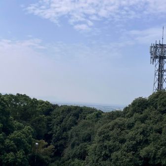 宇土半島…有明海🌊方面… 宇土半島がハッキリ見えないくらい霞んでる🥹
