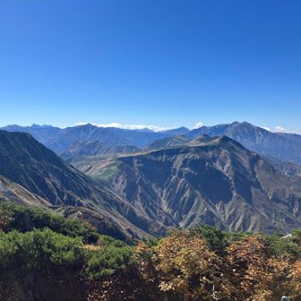 室堂山展望台　到着
五色ヶ原や薬師岳方面