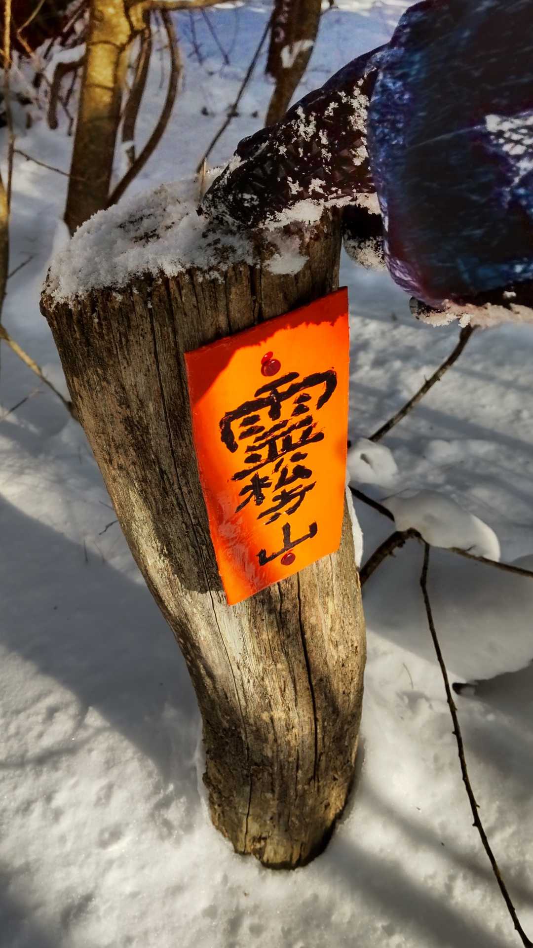 どなたか存じませんが、お手製の山頂標ありがとう😃