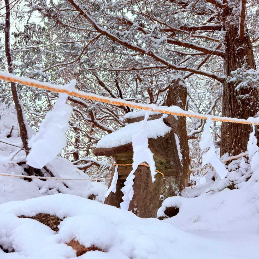 御神体様も雪化粧してました🙏