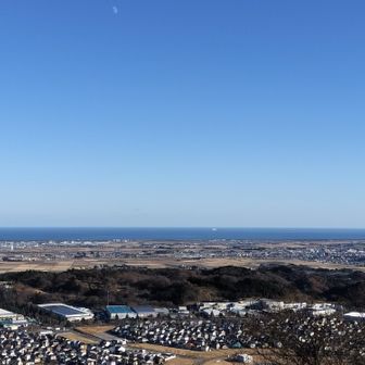 外山⛰️山頂⬆️から久しぶりに、海🌊がきれいに見えました😄