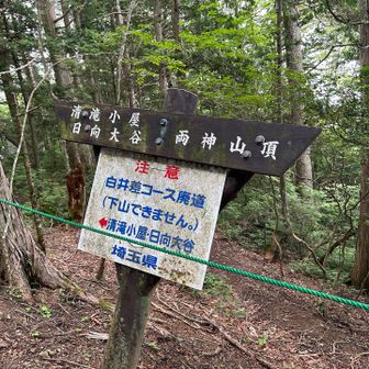この看板が指す廃道となっている白井差コースは2000年の地権問題によって閉鎖された登山道を指しており、現在予約して通行可能な白井差コース(白井差新道2005年ごろ開通)とは異なる。

詳しくはヤマレコの記事で
https://www.yamareco.com/modules/diary/24515-detail-209415