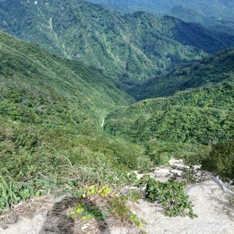 
中ノ岳？からの東面崖