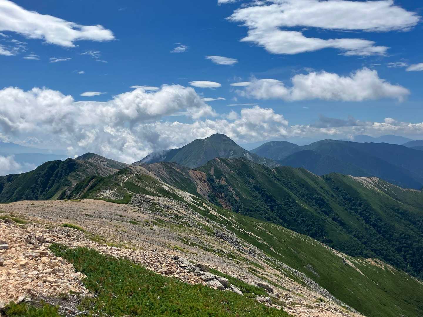 大下りノ頭-大天井岳-常念乗越 縦走コースの写真