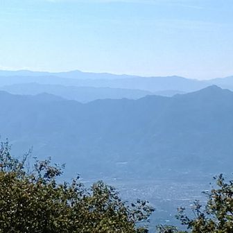 綺麗な左右対象の稜線。何山だろうか？