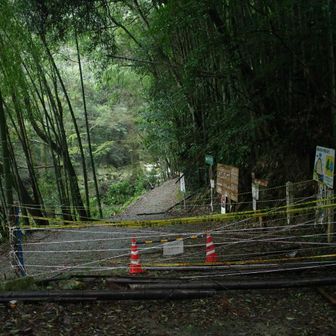 野河内渓谷の林道入口は、相変わらず厳重過ぎる謎の通行止め😆