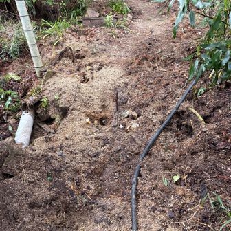 地面は掘り起こされている