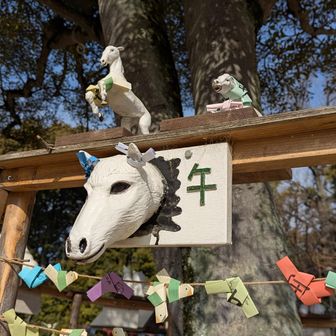 おみくじ結び所　
なんかさ…
なんかね…
ちょっとだけ…こわい　🐴

くるっと　阿智神社を一周して

鶴形山　
登頂しましたぁ✨️