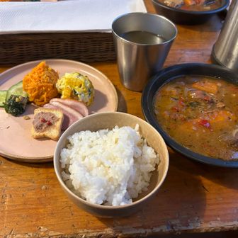 最終日、三俣山荘の夕食 ジビエのシチュー