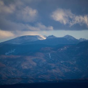 硫黄岳と天狗岳。それほど雪なさそうだけどどうなんだろう