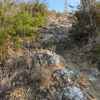 ２つ目のピーク、相ノ山の登り、岩尾根が続きます
