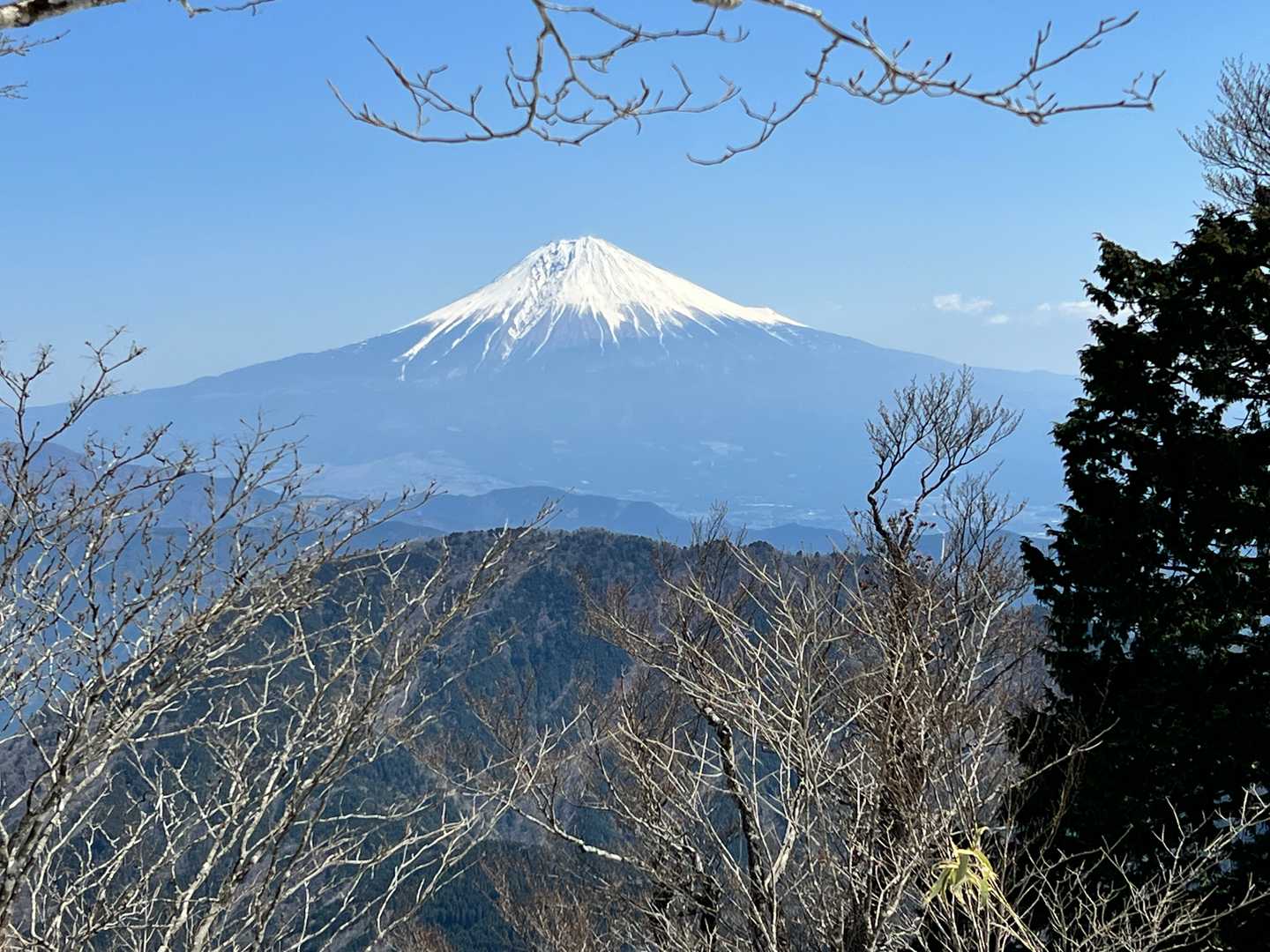 岩岳からの富士山の眺め。