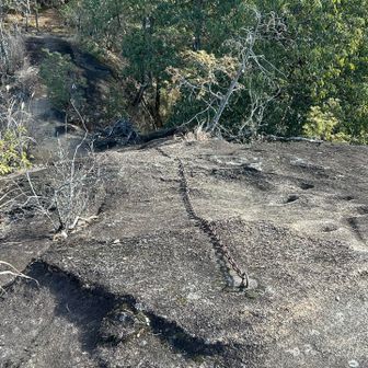 鎖を使ってガーッと降りる。