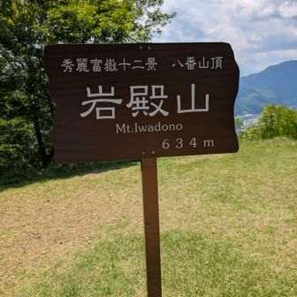 岩殿山山頂に到着！暑い…。😅高さがスカイツリーと同じだ。🐸