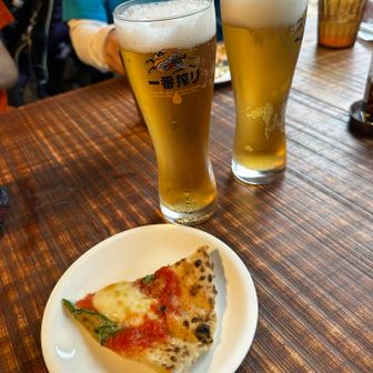 ピザとノンアルビールが、合うのよ❗️最高😃