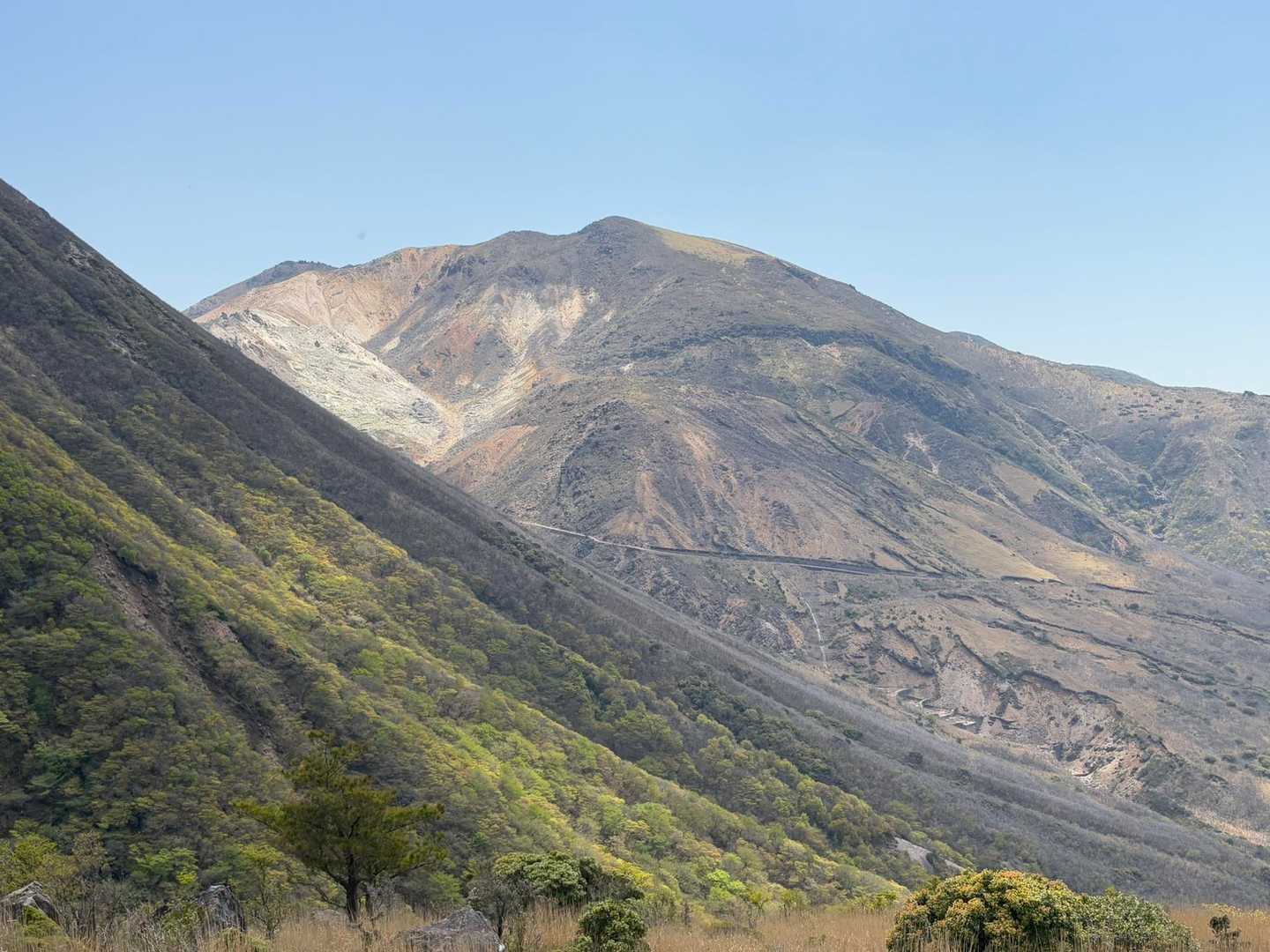 緑が皆無な星生山の北面