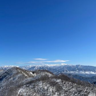 前一ノ峰から観た真っ白になった飯豊連峰🏔️