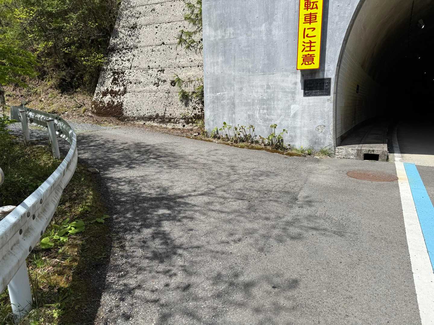 トンネルの横から