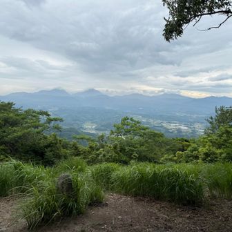 由布岳も雲に隠れてますけど
風がめちゃくちゃ気持ち良い😊
雨パラついてきたため、周回ルートでの車道歩きを回避したくてピストンで下山することにしました