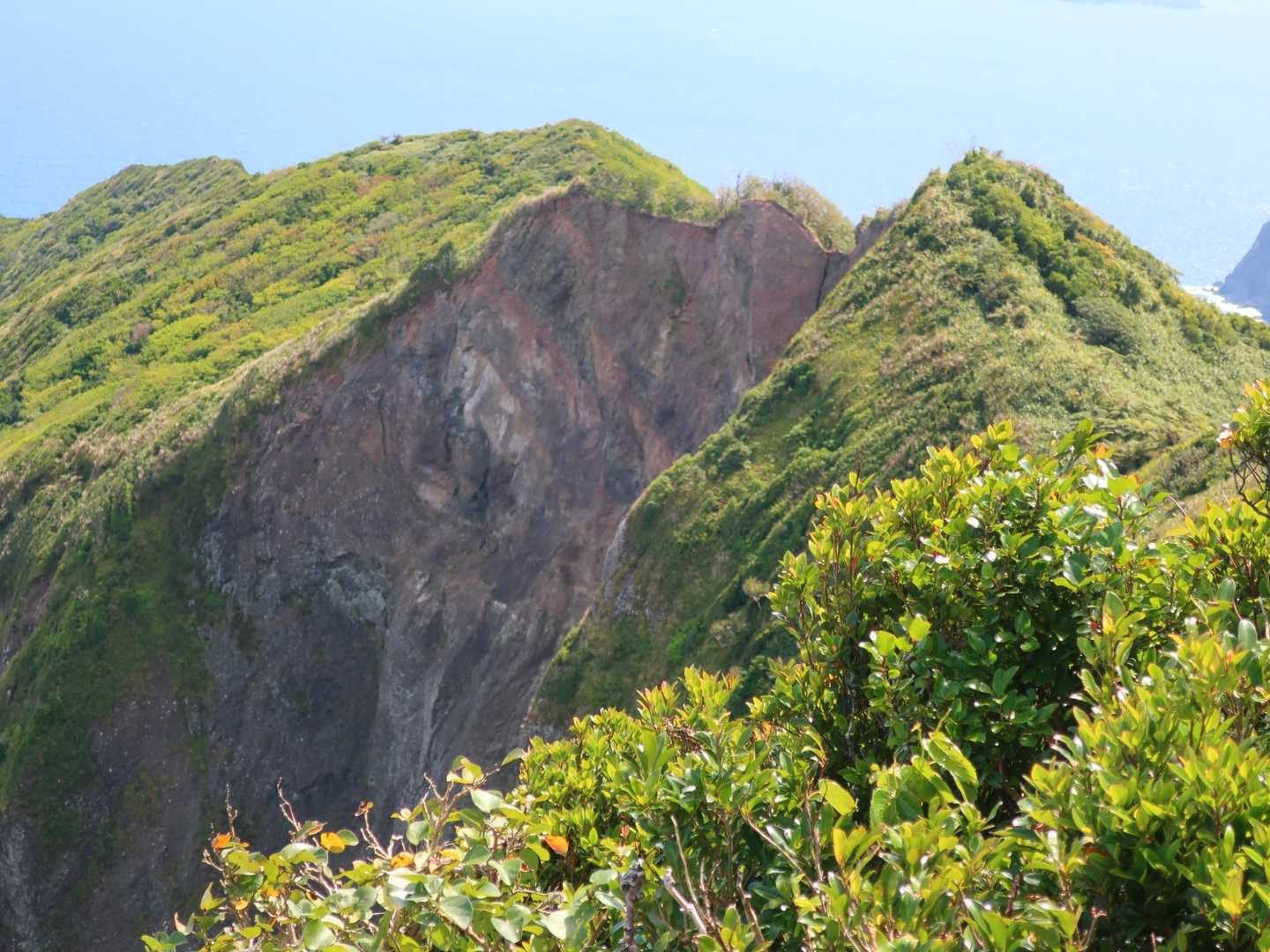 崩落した登山道