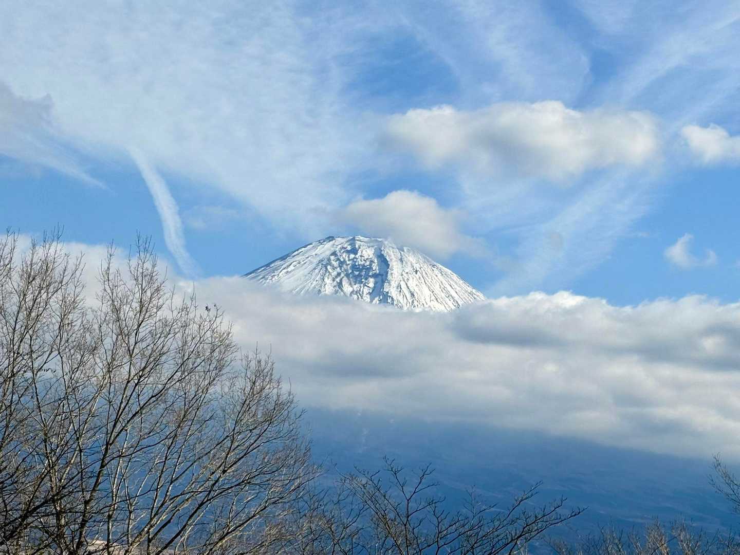 さっきまでお隠れになっていた富士山が少し現れる