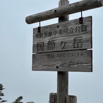 国師ヶ岳　2,592m
風が強い🌪️