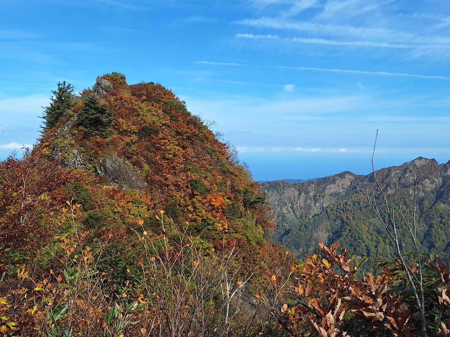 駒ヶ岳登山口-駒ヶ岳-鬼ヶ面山-鋸岳-鋸岳登山口 縦走コースの写真