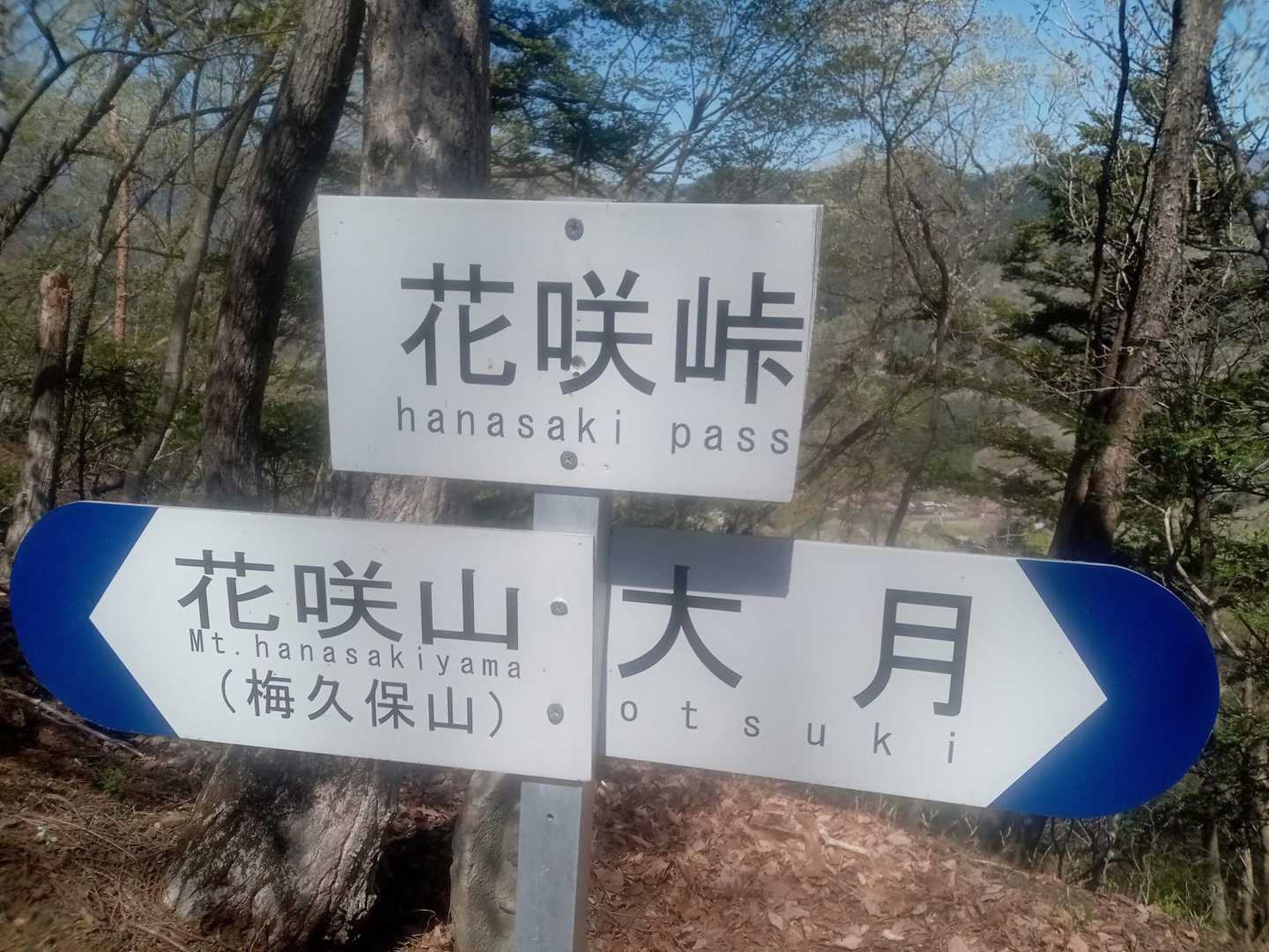 上真木バス停-大神社-お伊勢山-花咲山登山口-花咲山-叉平 縦走コースの写真