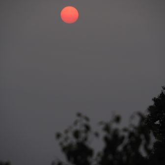 朝陽はいつまでたっても気配すら見せないが上空は間違いなく快晴の早朝で。。

そのような一日をただ下山するだけなど勿体ない・・と山頂泊の2名様の後を追ってピパイロ方面へ散歩することに。

振り返ると思いがけないところに太陽が現れていた＝下山したらゆで卵を食べようとその時思った。