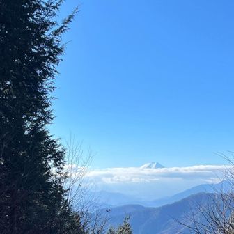 奈良倉山展望台より
富士山は頭だけ