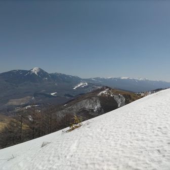 蓼科山から右に八ヶ岳