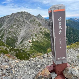 間ノ岳を振り返る。