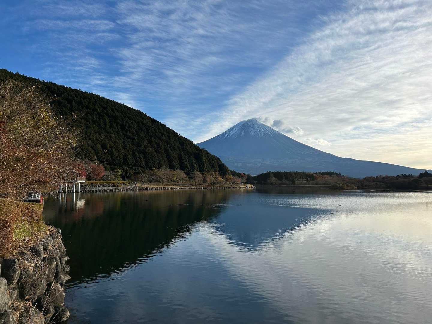 場所移動して田貫湖へ来ました。駐車場は私の車で満車になりました。どうやらここは釣りの人が多いみたいです。
