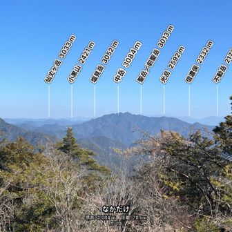 仙丈ヶ岳 塩見 ボヤーっと見えた