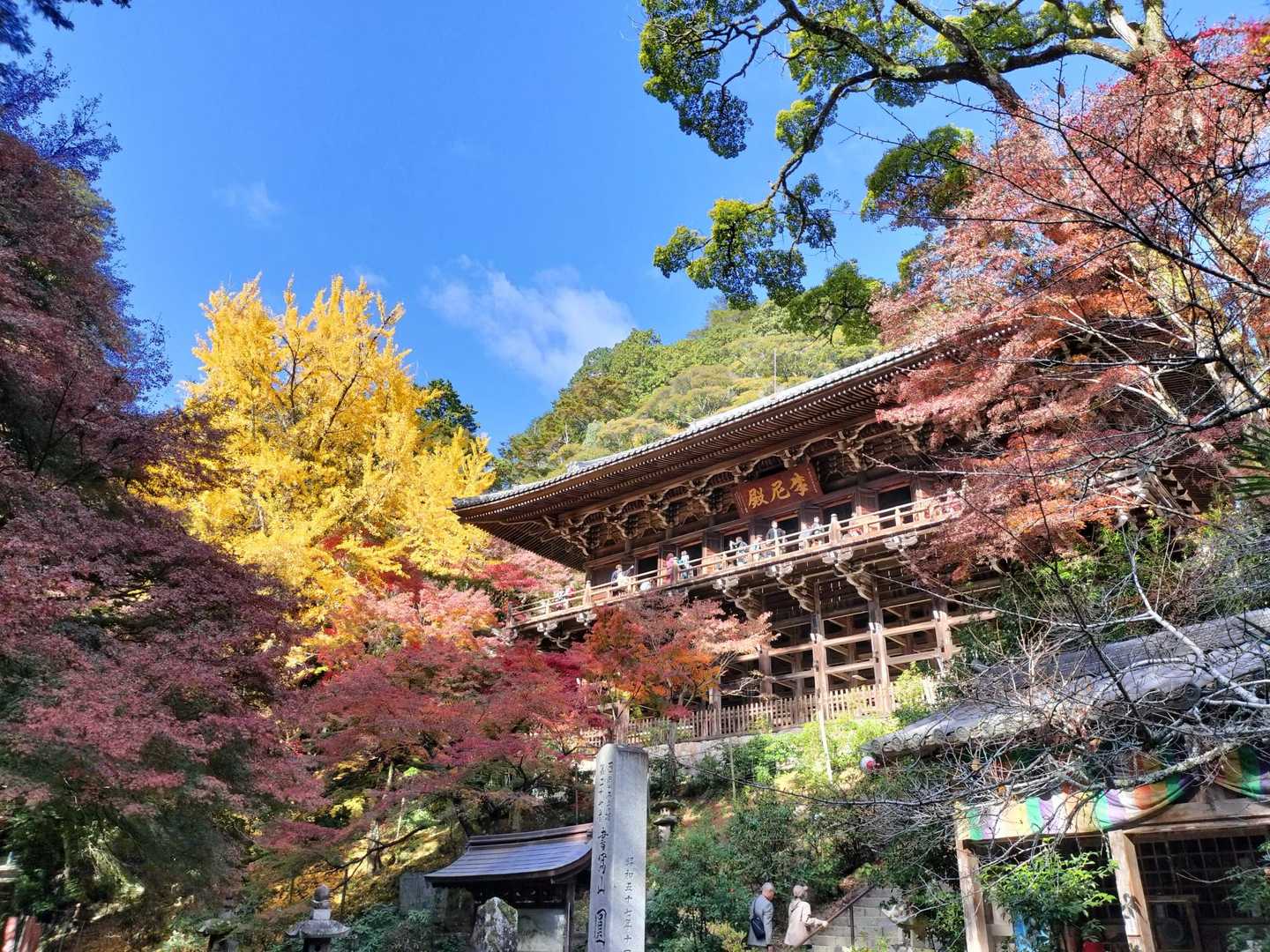 紅葉と摩尼殿
