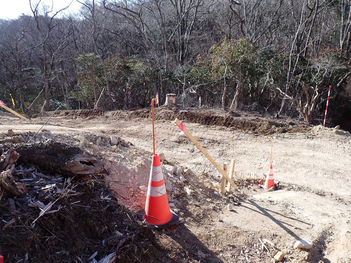 開削中の道路