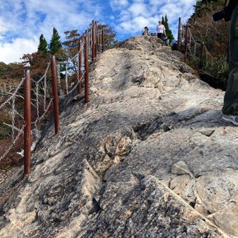振り返るとかなり斜度を感じます
登山慣れしてない一般観光客ぽい方々はみんな這いつくばっていました