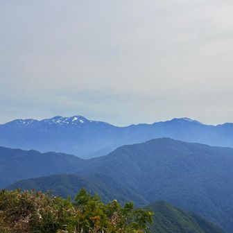 遠くに白山と別山、三ノ峰
手前には大長山や赤兎山