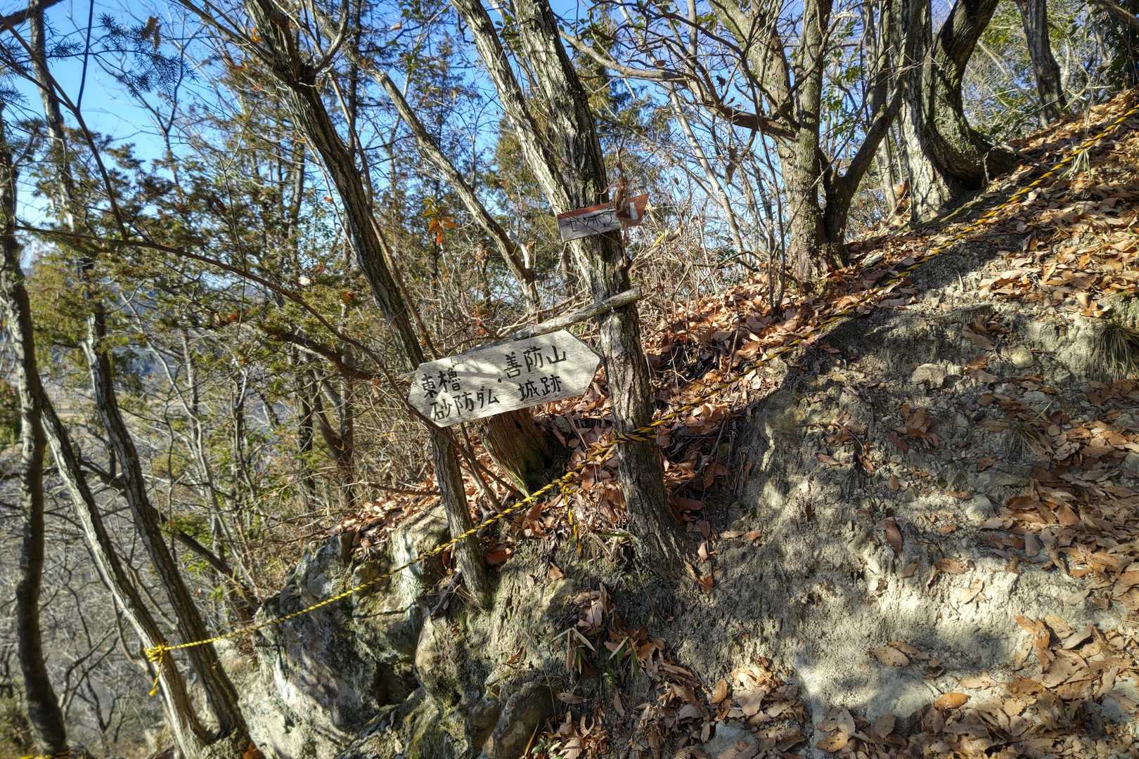 善防山山頂の分岐