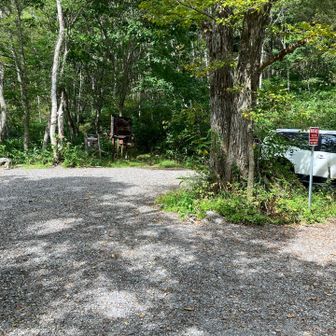 いやー回り道長かった😫登りより下りの方が時間かかった。
次に来るとしても古池はパスだ。
もう一つの小さな🅿️に出た。