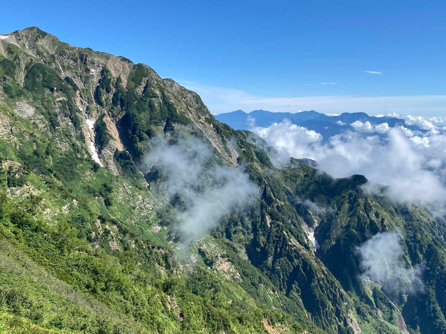 柏原新道登山口-爺ヶ岳-布引山-鹿島槍ヶ岳-鹿島槍ヶ岳-口 縦走コースの写真