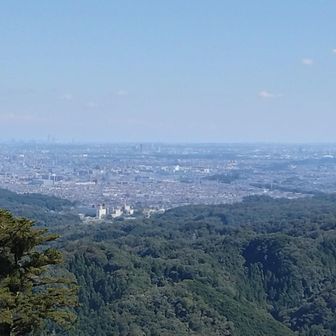 病院コース分岐点からの眺め。
今日は1号路を行きます。
この横の霞台(472m)もピークだけど寄りませんでした。
