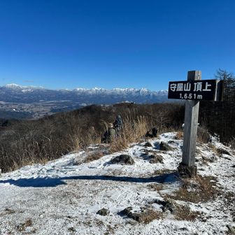 西峰でひと休みして下山します