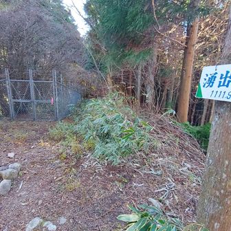 湧出岳山頂、着いた。

湧出岳について、前日に両親から聞いた話。
大昔、父が母に｢ここ、座り｣と座らせた。別のグループが来て、｢ない、ない｣と何かを探し回ってたが、探し物は母の尻の下の三角点だった。

今さらながら、｢三角点に座るもんじゃない｣と叱っておきました。気付かなかったとのこと。