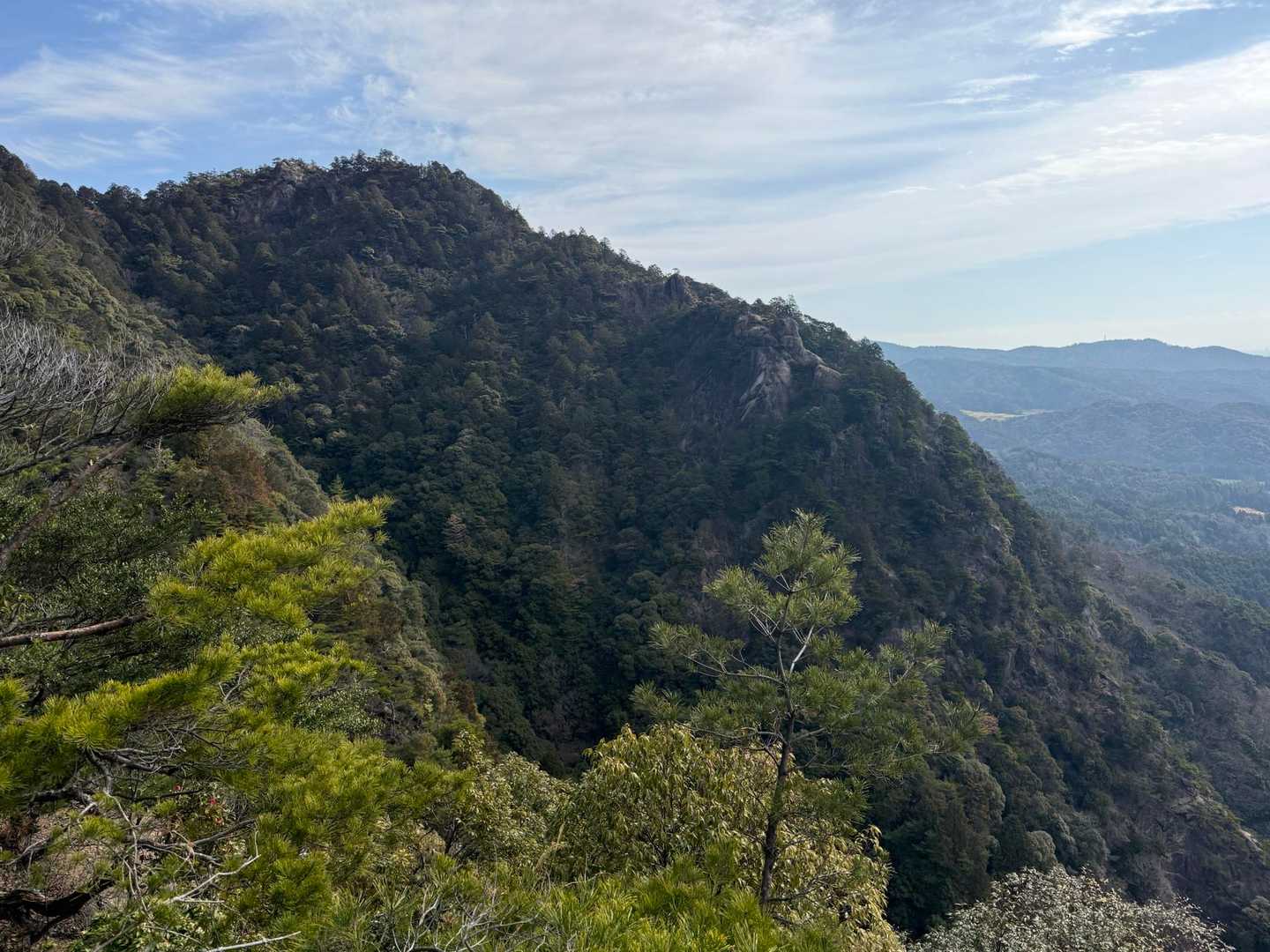 岩の露出した山肌が見えます