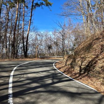 アスファルト舗装された道をてくてく