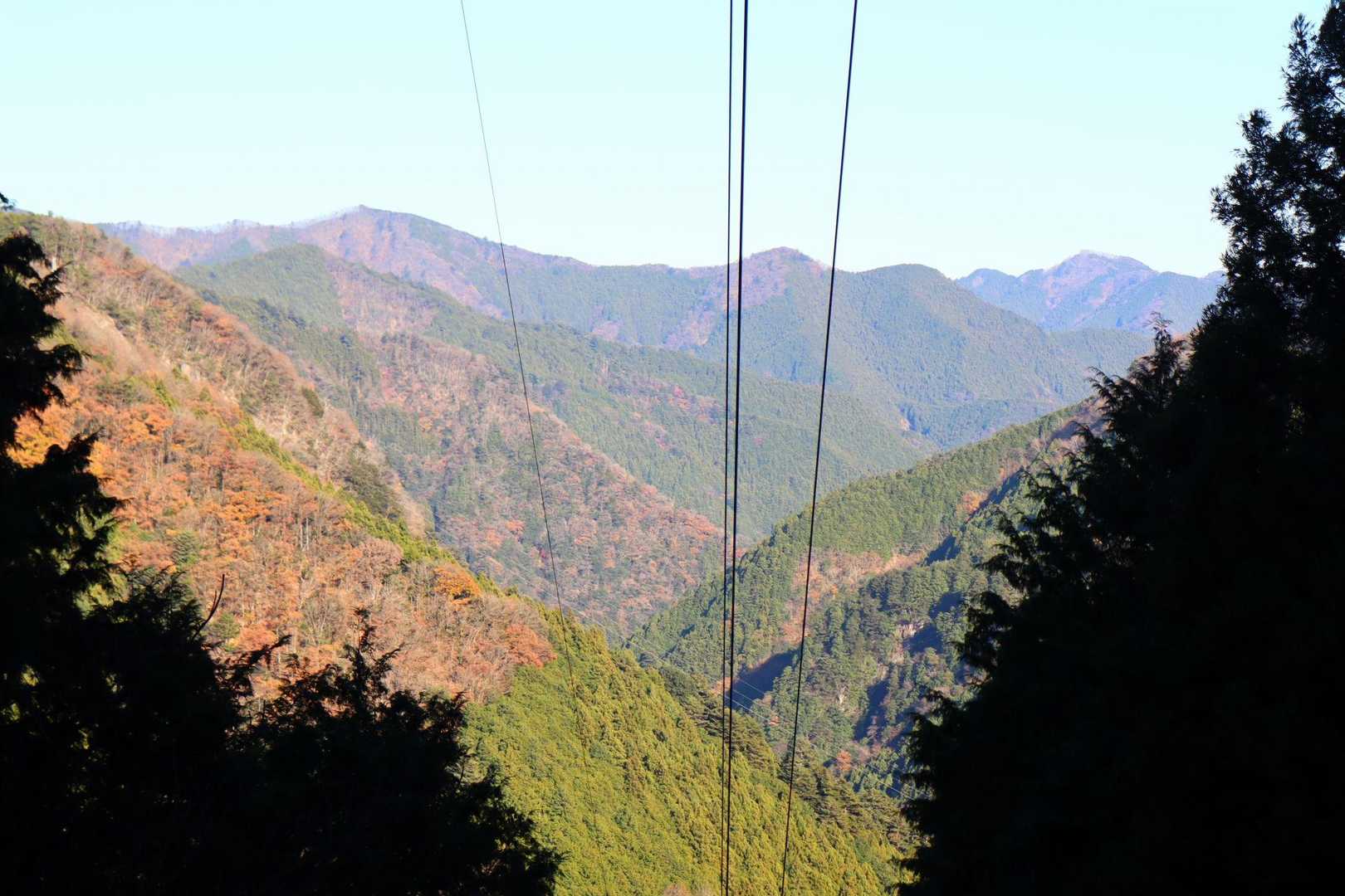 右手に高水三山、棒の折山方面。