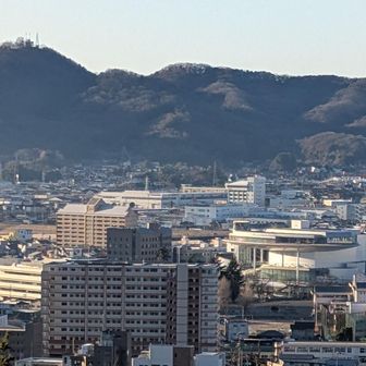 向かいは八王子丘陵。茶臼山が見えます１年前に訪れた時は絶景でした